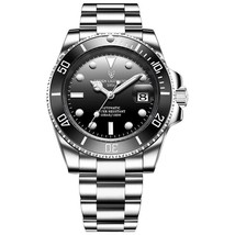 LIGE New Watch Men Automatic Mechanical Silver black - £70.19 GBP