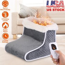 Electric Heated Foot Warmer Fluffy Leg Warmer Boot with 6 Heating Levels... - $64.99