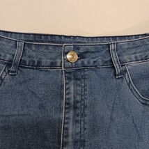 Denim Wear Women's Blue Cotton Blend Rear Slit Denim Cargo Skirt Size Medium image 12