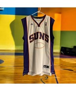 Phoenix Suns White with Purple Adidas Sewn Jersey  Adult L Large No Name - $32.66