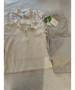 Lot of 2 Liz Golf Shirts Size Large And Liz Golf Pleated Khaki Pants Siz... - $23.38