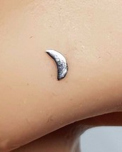Nose Stud Crescent Moon Pin L Bendable 925 Silver 22g (0.6mm) Straight Pin V2 - £2.90 GBP
