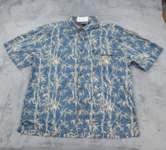 Reel Legends Shirt Mens XXL Blue Short Sleeve Collar Button Pocket Hawaiian - £19.76 GBP