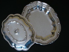 MELON Silverplate Community Ornate Covered Serving Dish - 2 Pieces in 1 ... - $19.75