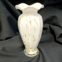 White with Gold Encased Glass Vase - £7.90 GBP