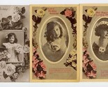 3 Birthday Postcards of Young Girls - $9.90