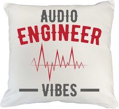 Make Your Mark Design Audio Engineer Vibes White Pillow Cover for Sound &amp; Mixing - £19.37 GBP+