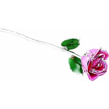 Platinum Trim Pink Lacquer Real Rose Valentine&#39;s Day Holiday Gift - £77.25 GBP