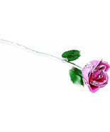 Platinum Trim Pink Lacquer Real Rose Valentine&#39;s Day Holiday Gift - $138.00