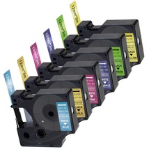 6 Pack Compatible For Dymo D1 Colorpop! Label Tape Replacement For Dymo D1 Label - £31.96 GBP