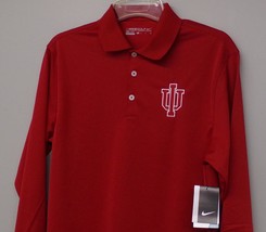 Nike Dri-Fit Indiana University IU  Mens Long Sleeve Polo XS-4X, LT-4XLT New - £36.98 GBP+