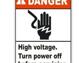 Danger High Voltage Electrical Electrician Safety Sign Sticker Decal Lab... - £1.55 GBP+