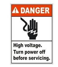 Danger High Voltage Electrical Electrician Safety Sign Sticker Decal Lab... - £1.55 GBP+