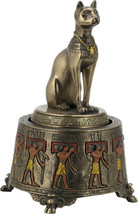 Ancient Egyptian Bastet Cat Cold Cast Bronze Music Box 13x7.60cm /5.11x3 inches  - £59.59 GBP