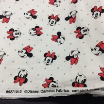 Disney&#39;s Minnie Mouse Dreaming in Dots White Cotton Fabric by the Yard - $11.88