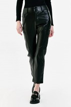 Dear John Denim women&#39;s brooklyn slim straight crop leather pants in Black - $66.00