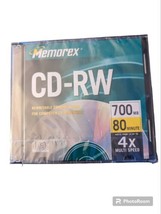 Memorex CD RW Rewritable Blank Sealed 700MB 80 Minutes Computer 4X Multi... - $9.49