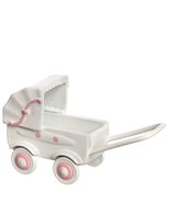 DOLLHOUSE Doll Carriage Toy Falcon N1856 Pram White w Pink Miniature - $8.46