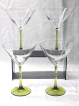 CRISTAL D&#39;ARQUES 7.375&quot; Martini Margarita Glass OLIVE GREEN Stem  - Set ... - €34,70 EUR