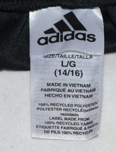 Adidas AH5547 Large 14/16 Classic Black White Stripped Shorts Front Pockets image 3