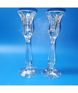 GORHAM 8&quot; Tapered Candle Holders ALTHEA 24% Lead Crystal - NEAR MINT Pai... - $30.04 CAD