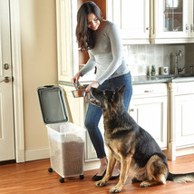 Wheeled Pet Food Storage Container w/ Scoop Airtight Cat Dog Bird Food Bin 42 Qt - £32.23 GBP+