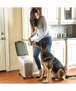 Wheeled Pet Food Storage Container w/ Scoop &amp; Lid Airtight Cat Dog Bird ... - $76.05 CAD+