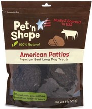 Pet &#39;n Shape Natural American Patties Beef Lung Dog Treats 1 lb - £58.88 GBP