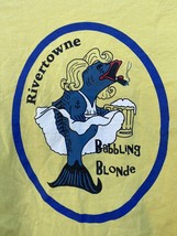 Rivertowne Babbling blond beer long-sleeved shirt yellow bar pub large fish - $14.84