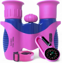 Kids Binoculars Pink 8X21 - Girls Gift Age 3-12, Shockproof Compact Binoculars f - £35.84 GBP