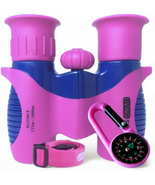 Kids Binoculars Pink 8X21 - Girls Gift Age 3-12, Shockproof Compact Bino... - £35.04 GBP