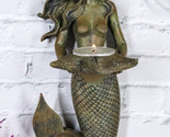 Rustic Rust Bronze Finish Nautical Ocean Mermaid With Shell Candle Wall ... - $25.99