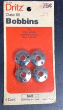 Vintage Dritz Metal Bobbins Sewing New 4 Count Class 66 Scovill Singer - $9.90