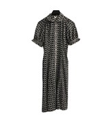Max Studio Dress Womens S Black Floral Chiffon Button Down Maxi Boho Hippie - €23,50 EUR
