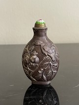 Antique Chinese Silver Engraved Snuff Bottle - £271.78 GBP