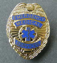 EMS Emergency Medical Services Gold Colored Lapel Pin Badge 1 Inch - £4.49 GBP
