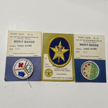 Boy Scout Patches Unused on Cards Star Scout Emerg. Prep. 1973 Vintage BSA - $16.25