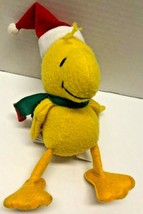 PEANUTS Woodstock Bird With Santa Hat and Scarf 8&quot; Plush Figure - £3.88 GBP