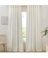 NWT Linen Curtains &amp; Drapes 95 inch 2 Panels, Rod Pocket &amp; Back Tab NEW   - $410.11 MXN