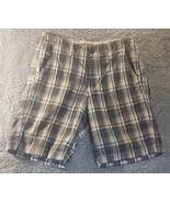 American Eagle Longer Length Bermuda Shorts Men&#39;s Sz 34 (Tag 32)  Plaid Y2K - $19.78