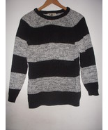 Vintage Black &amp; White Space Dye Crew Neck Marant Style Ribbed Sweater Ju... - $30.00