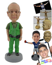 Personalized Bobblehead Handyman In Repairing Outfit With Carry On Side Bags - C - £73.88 GBP