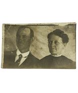 Vtg RPPC KRUXO Real Photo Postcard Man &amp; Woman Portrait Message to Shake... - $20.01 CAD