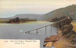 Water Chutes Slide Amusement Riverside View Elmira New York Rotograph postcard - £5.82 GBP