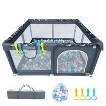 Baby Playpen, Amuya Large Baby Playard, 51&quot;×51&quot; Play Pens for Babies Dar... - $80.75