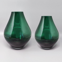 1970s Gorgeous Green Pair of Vases in Murano Glass by Dogi. Made in Italy - $590.00
