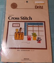 VTG Dritz Counted Cross Stitch Kit - In The Kitchen - - $3.96
