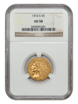 1916-S $5 NGC AU58 - $1,324.05