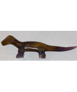 Stone Carved Monitor Lizard Chalcedony Brown &amp; Blue 1.75” H x 5” L - £5.97 GBP