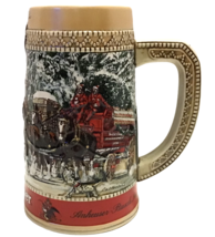 Vintage 1987 Budweiser Holiday Beer Stein Mug 3D Clydesdale Ceramarte &quot;C&quot; Series - £39.15 GBP